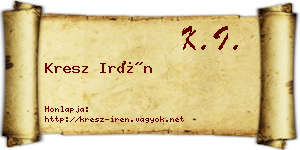 Kresz Irén névjegykártya