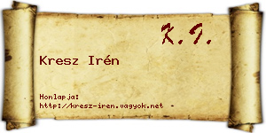 Kresz Irén névjegykártya